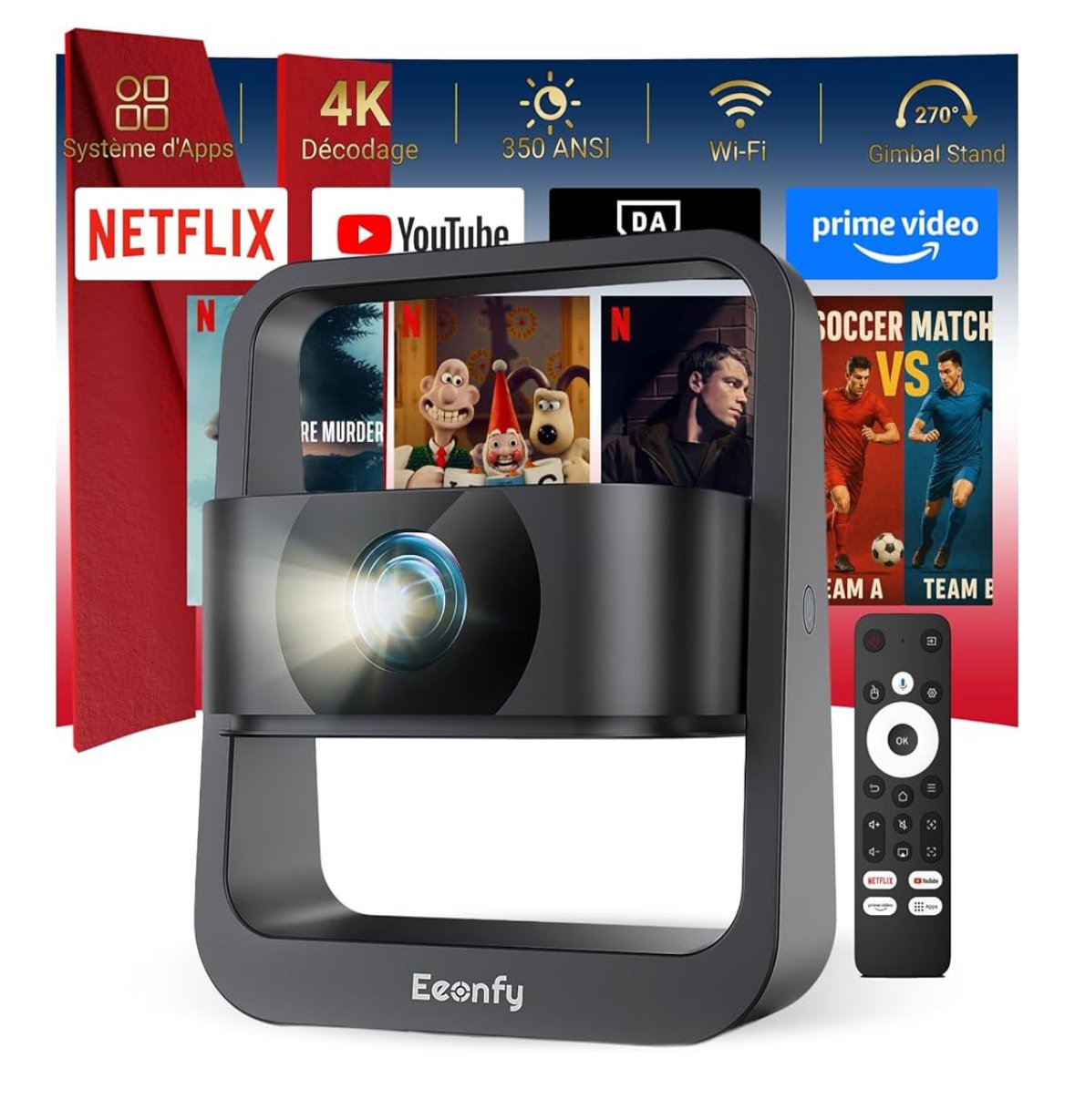 Vidéoprojecteur Portable, Projecteur Android avec 350ANSI