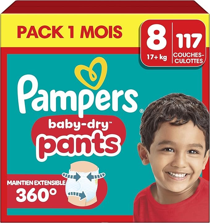 Pampers Baby-Dry Pants, Taille 8, 117 Couches-Culottes