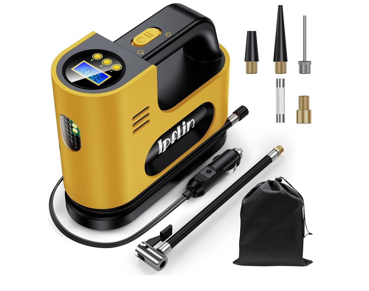Gonfleur Pneus Voiture, Compresseur à Air Portatif 12 V