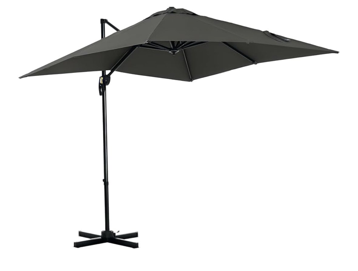 Outsunny Parasol déporté carré inclinable